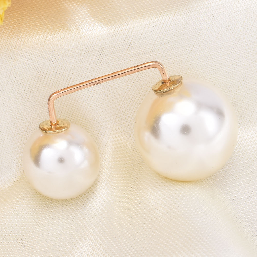 【sweet】woman fashion retro Double Pearl Anti-glare Brooch Sweater Fixed Buckle Charm Gift