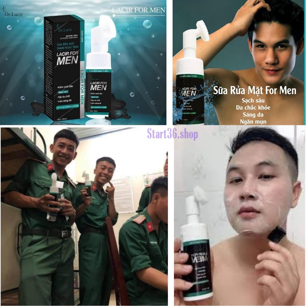 Sữa rửa mặt Great86 sữa rửa mặt nam Lacir For Men Dr Lacir làm sạch bụi bẩn dầu thừa sáng da ngăn ngừa mụn 150ml