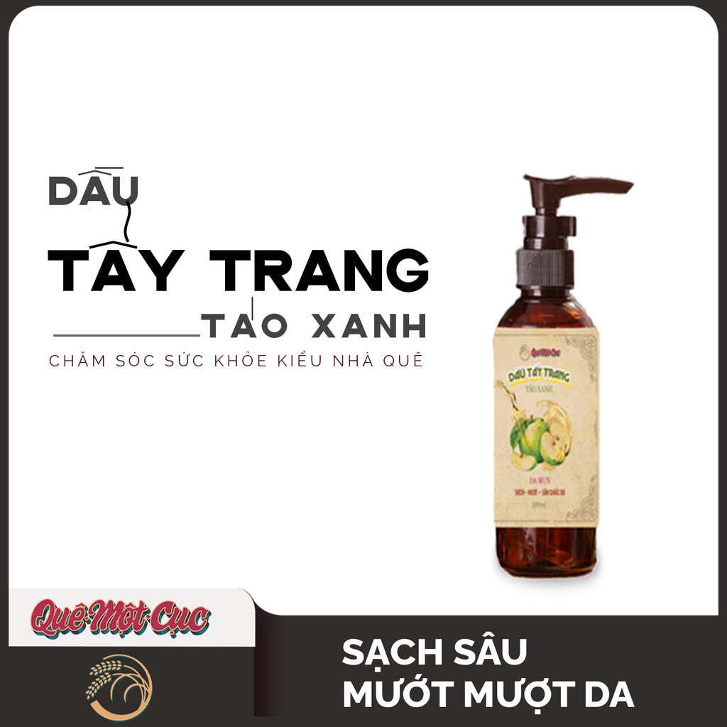 Dầu tẩy trang hạt táo cao cấp QUÊ MỘT CỤC sạch sâu, mướt da, chống nhăn da 100ml (handmade)