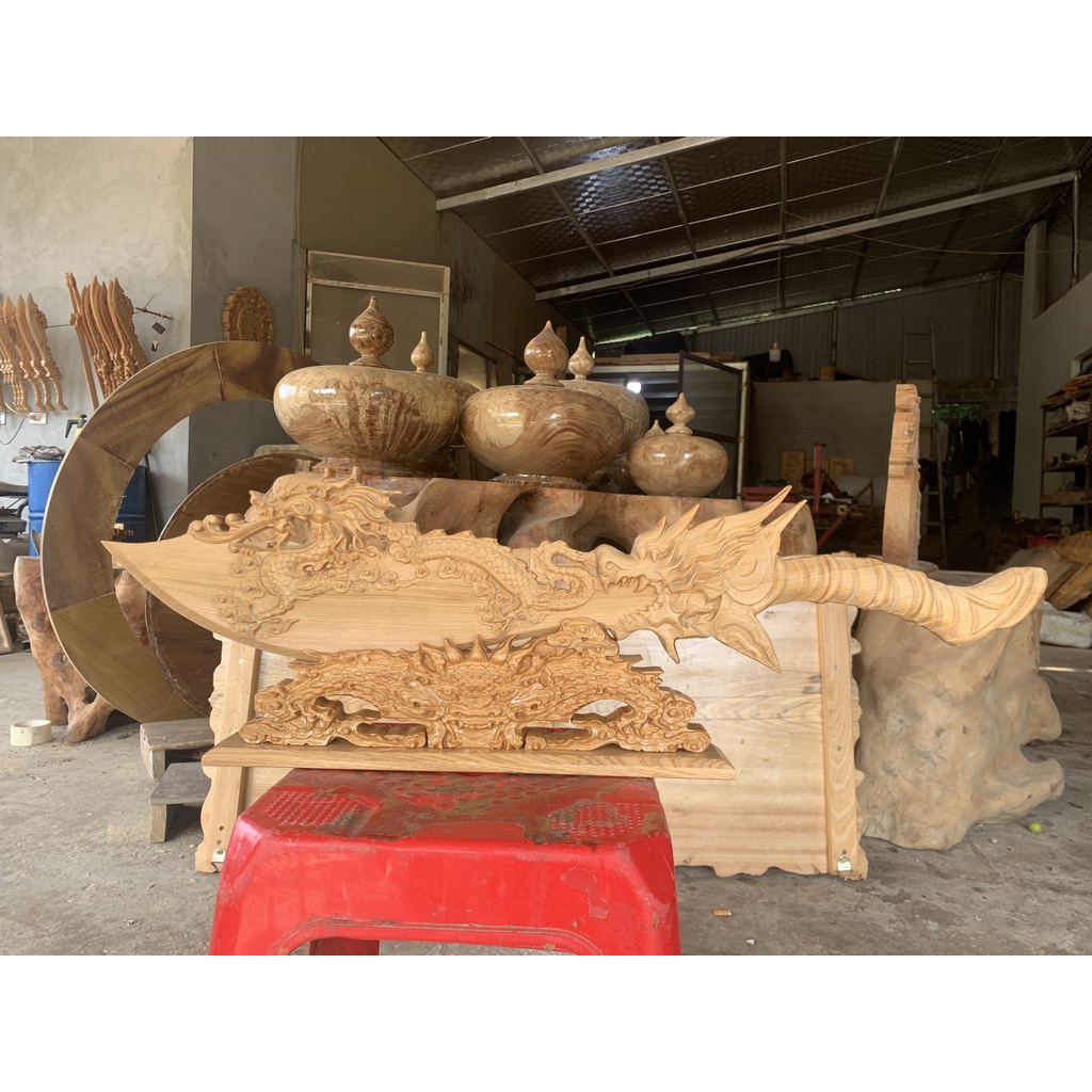 Bộ long đao trang trí Gỗ Pơ mu