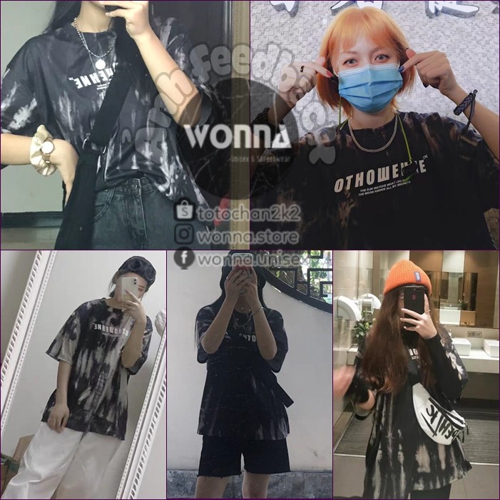 (Có kèm ảnh thật) Áo thun tay lỡ màu loang TIE DYE tee oversize unisex ulzzang street style Hàn