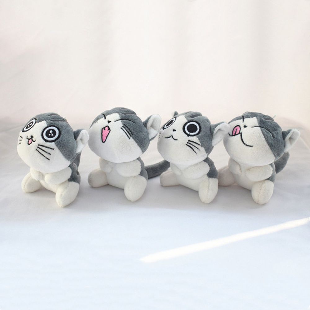 Búp bê mèo nhồi bông 4 kiểu gắn móc khóa 10cm đáng yêu