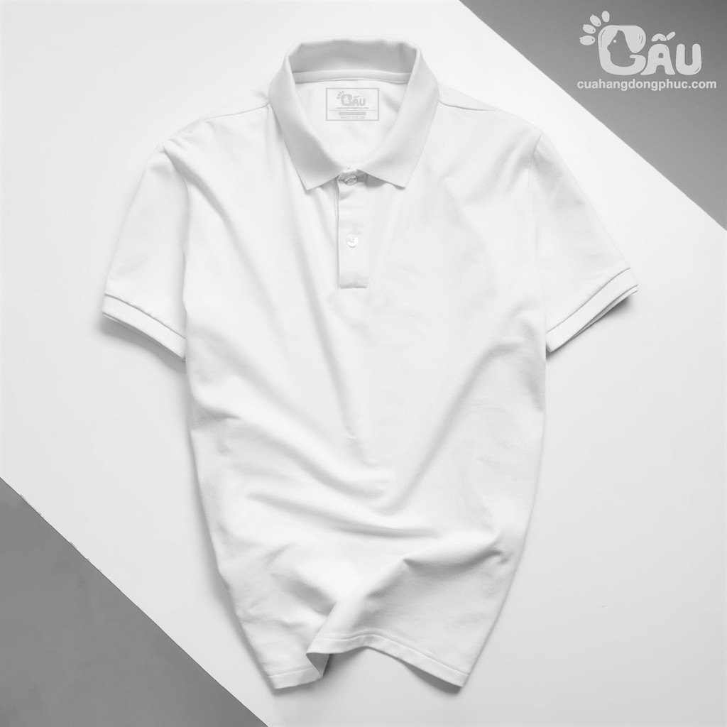 Áo thun Polo GẤU 194 Trơn Unisex vải cá sấu mè Poly co dãn 4 chiều dày dặn form gerular fit