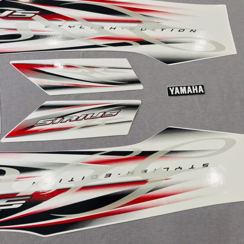Trọn bộ tem rời dán xe máy Yamaha Sirius 2013 màu trắng
