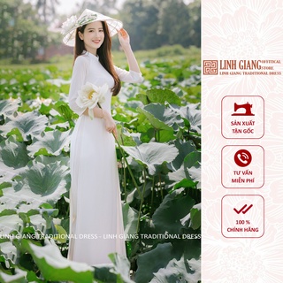 Áo dài trắng lụa nhật 2 tà,4 tà_linh giang