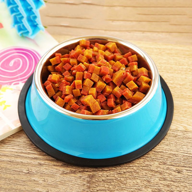 Bát Đựng Thức Ăn / Nước Uống Cho Thú Cưng Bằng Thép Không Gỉ Chống Trượt Nhỏ Gọn