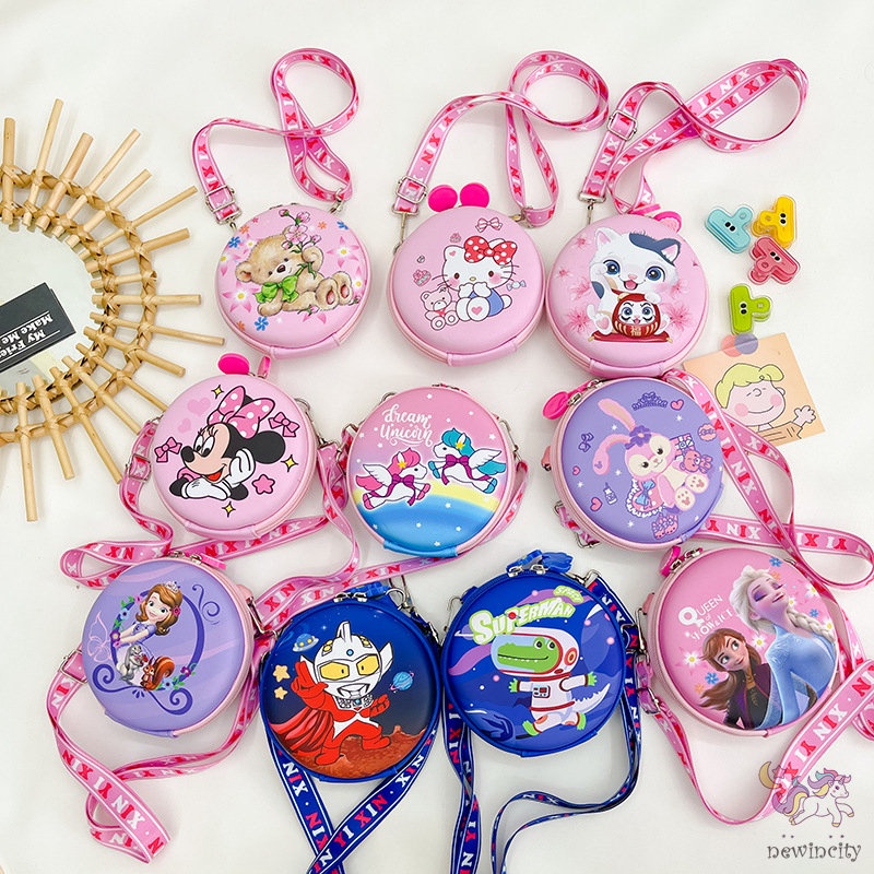 Túi Đeo Chéo Ngực In Họa Tiết Hoạt Hình Kiểu Hàn Quốc Dễ Thương Cho Bé