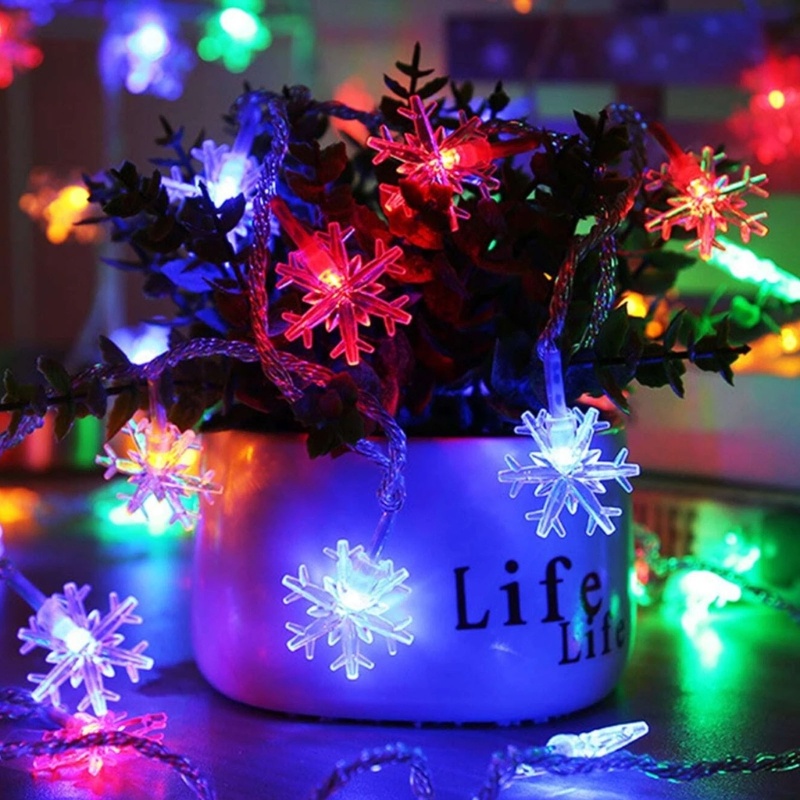 Dây Đèn LED Hình Bông Tuyết Trang Trí Giáng Sinh Năm Mới