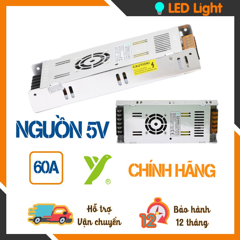 NGUỒN LED 5V 60A SIÊU MỎNG CHÍNH HÃNG YY