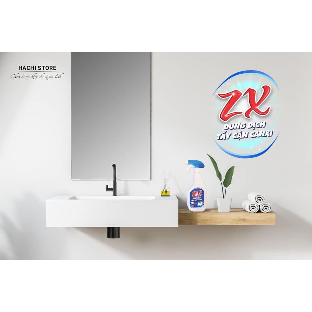 TẨY CẶN CANXI ZX chai xịt rửa 500ml đánh bay các vết ố vàng hay những vết bẩn khác trong ngôi nhà bạn - tẩy rửa nhà tắm