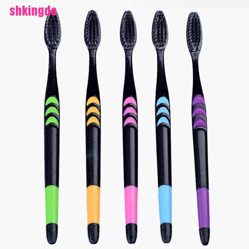 [Hàng mới về] Bộ 10 bàn chải đánh răng than tre mềm mại tiện dụng cho gia đình