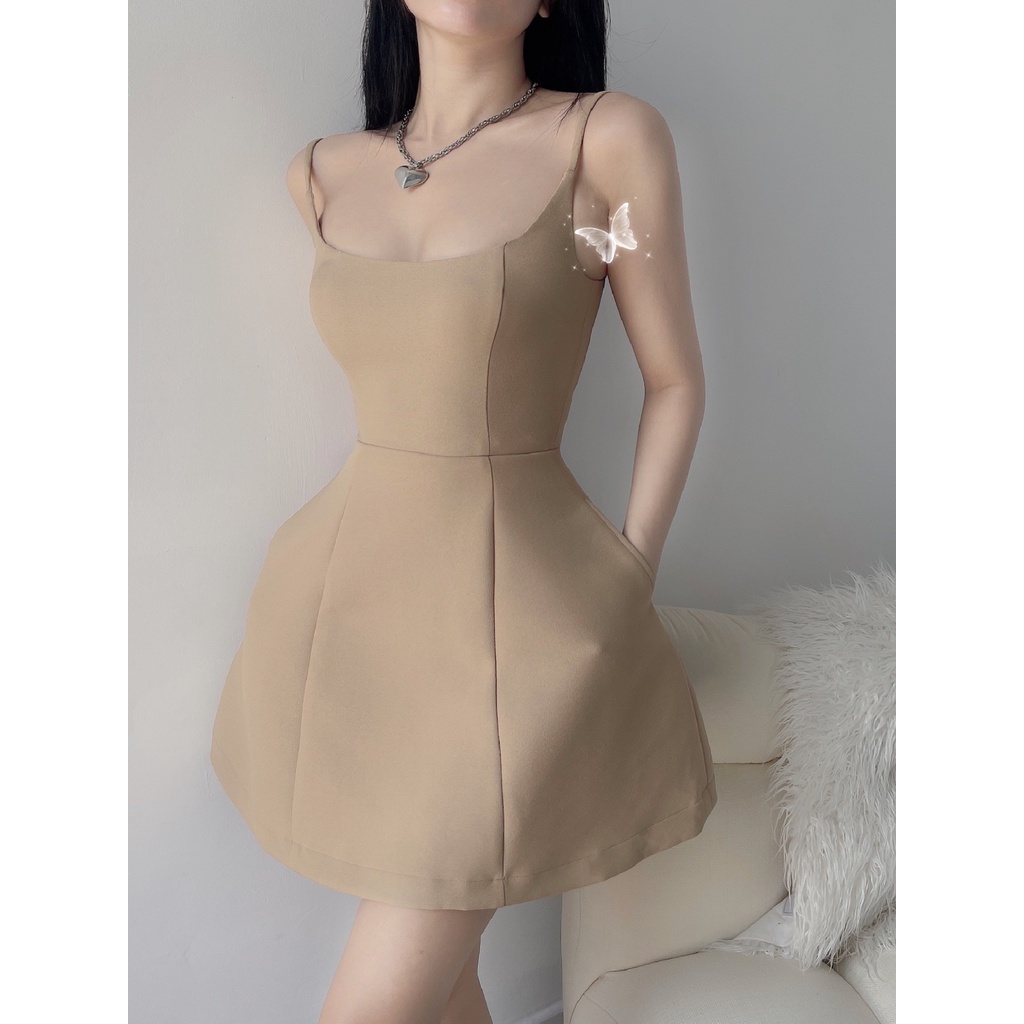 Đầm hai dây mini dáng xòe Emilyshop ulzzang (T)