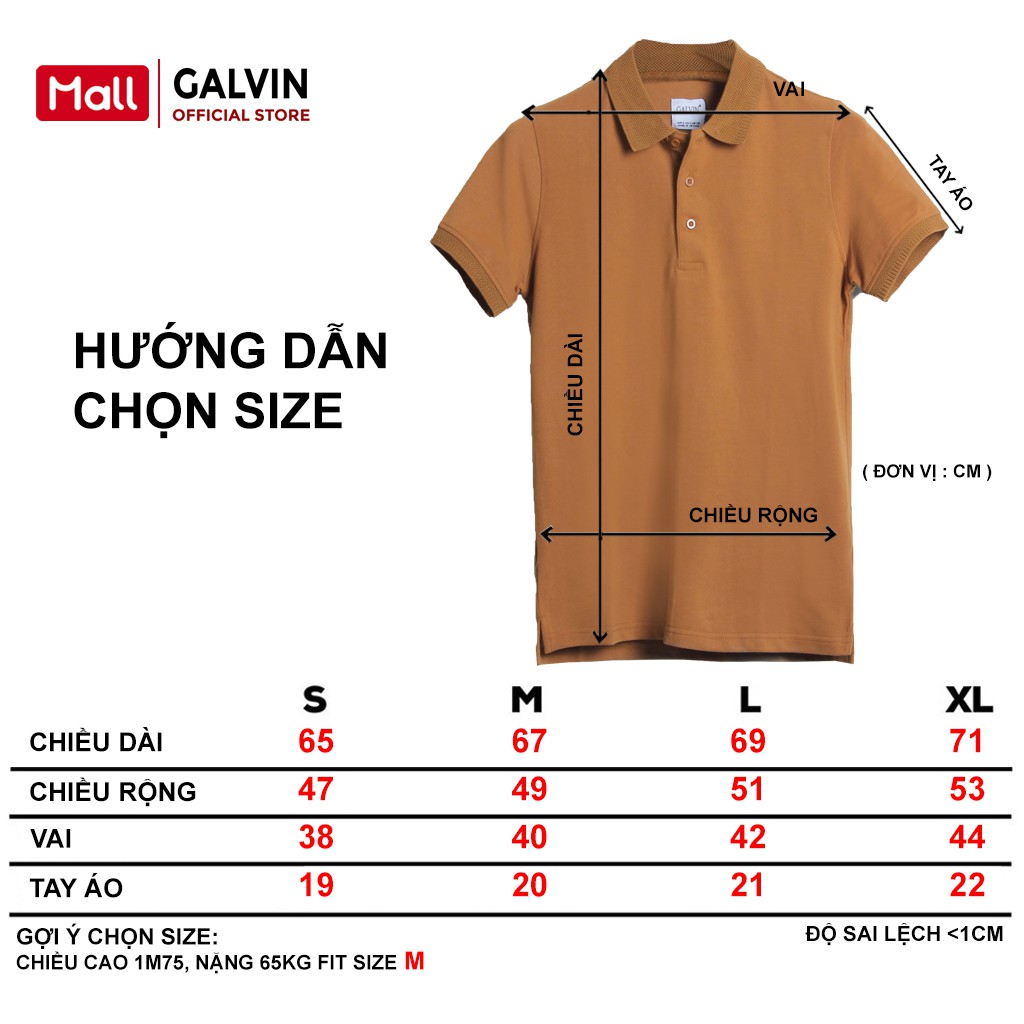 Galvin - Áo polo nam có cổ bẻ dệt lưới tay ngắn chất co giãn form đẹp PLGV25 | BigBuy360 - bigbuy360.vn