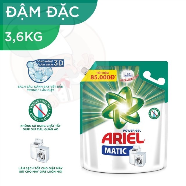 Nước Giặt ARIEL MATIC Túi 3,5Kg/3,25Kg (Mẫu mới)