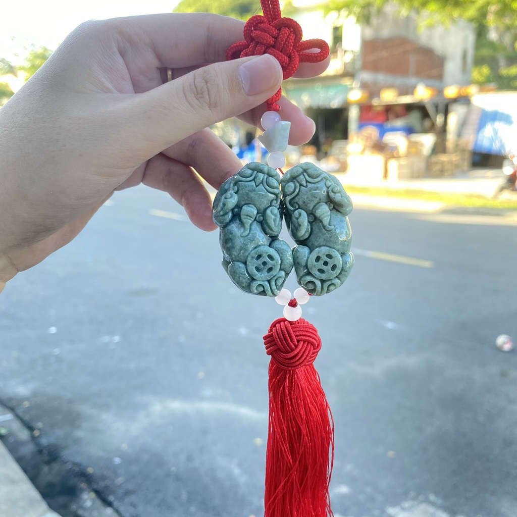 Dây Treo Xe ô tô Phong Thủy, Dây xe ô tô Tỳ Hưu đá tự nhiên