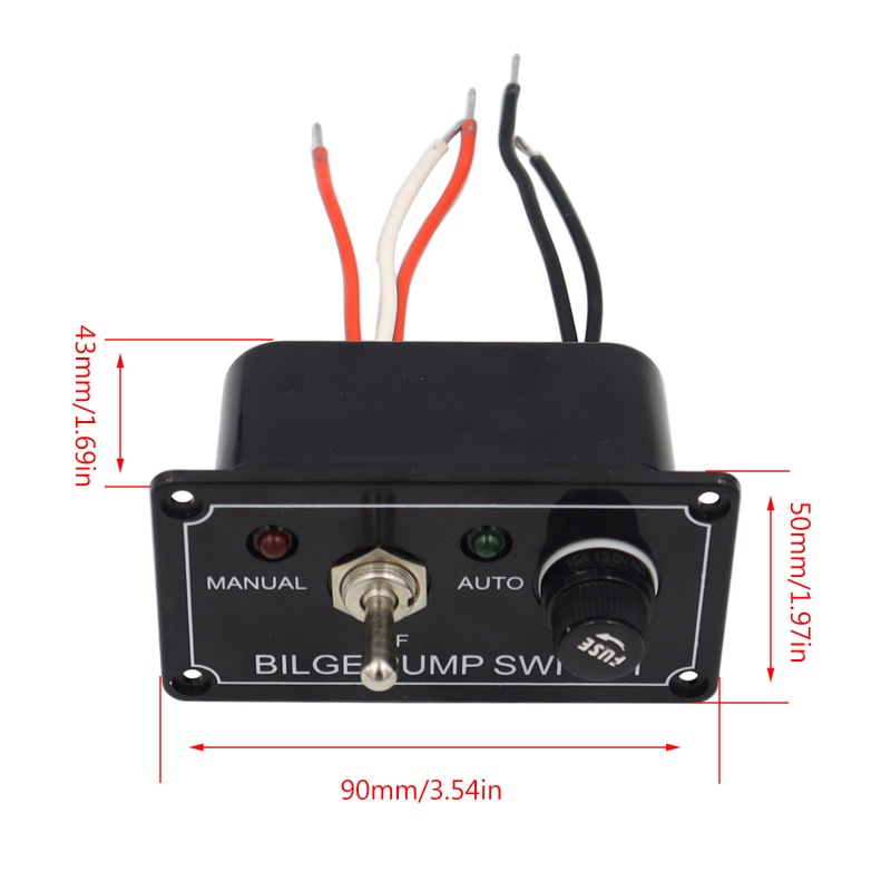 Bảng Công Tắc Bơm Hơi Cầu Chì SUN 1 Gang Tự Động 12V Cho Tàu Thuyền