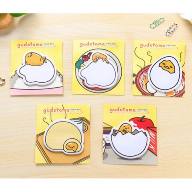 Tập giấy note trứng lười Gudetama, giấy ghi chú đáng yêu Gusshop