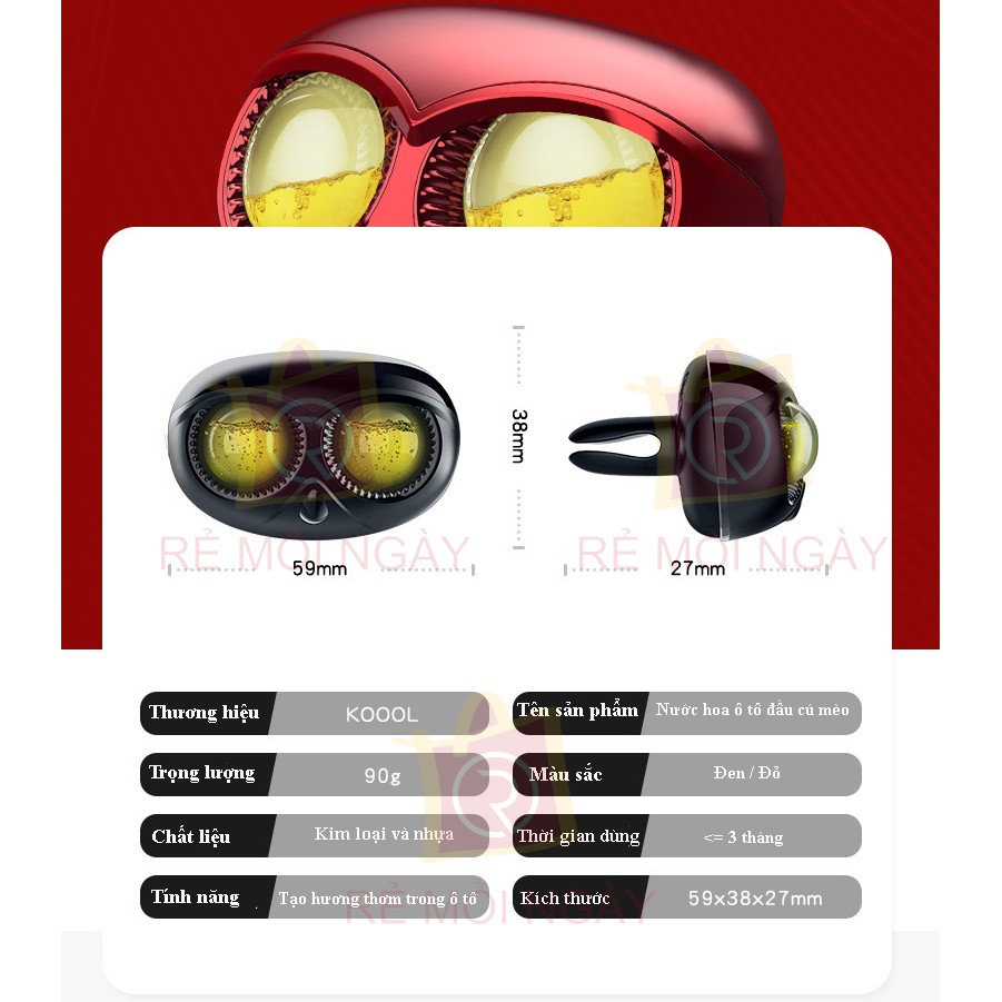 Nước hoa để cài cửa gió xe hơi, ô tô hình đầu cú độc đáo và sang trọng