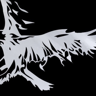 Decal Hình Đại Bàng Dán Xe ( Trắng)