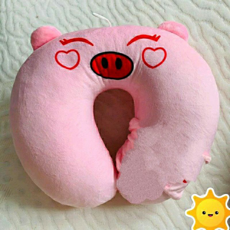 Gối kê cổ chữ u heo hồng