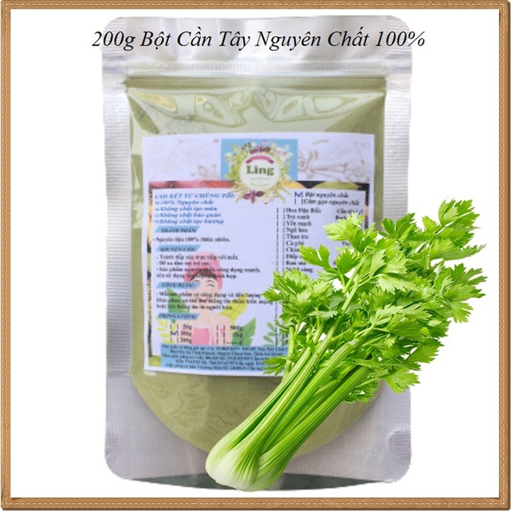 [Sỉ-Rẻ] Bột Cần-Tây 200g sấy lạnh nguyên chất thiên nhiên 100% có giấy VSATTP và ĐKKD dùng đa công dụng [Lẻ-Sỉ]