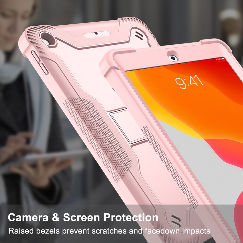 Ốp Bảo Vệ Toàn Diện Ba Lớp Cho ipad Air 4 10.9 Air 5 2022 / pro11 / 12.9 2018 / 20 / 21 / ipad mini 6 / ipad 7 / 8 / 9 10.2