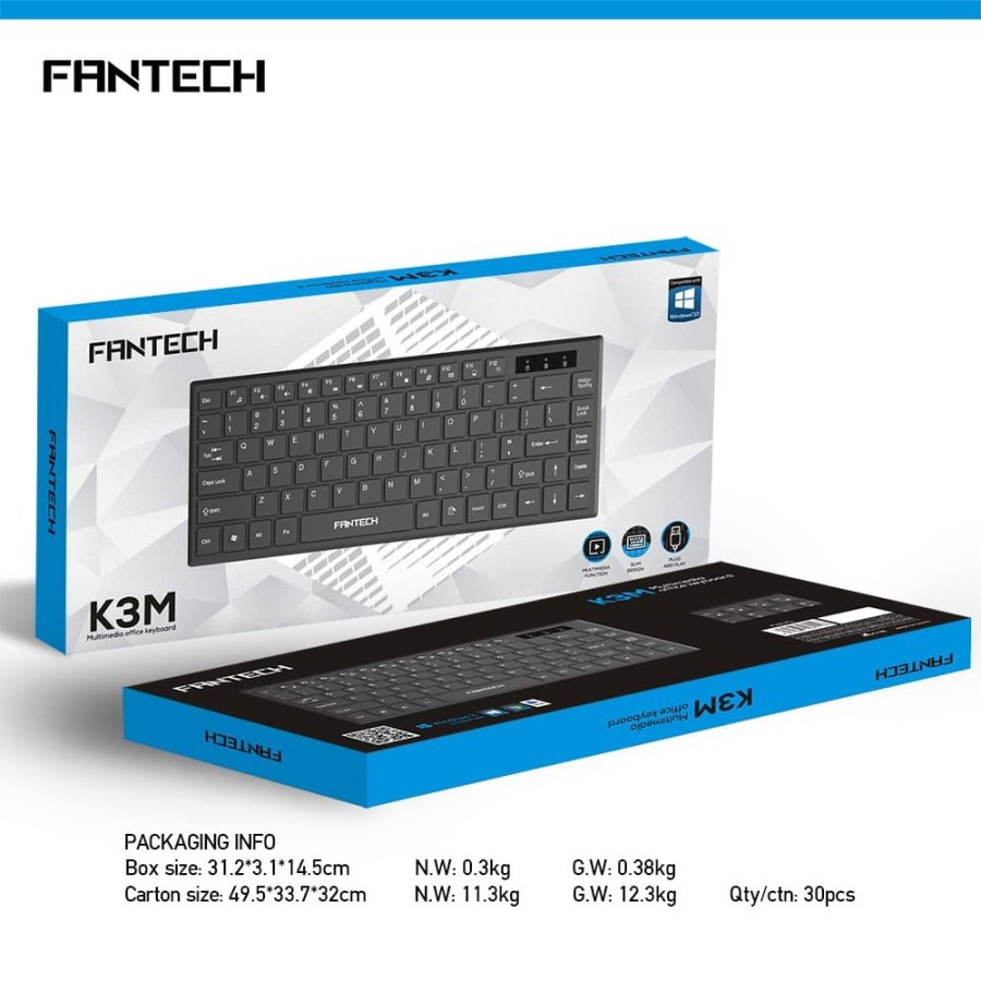 Bàn Phím Fantech K3M / K-3M / K3-M Đa Phương Tiện Cho Văn Phòng