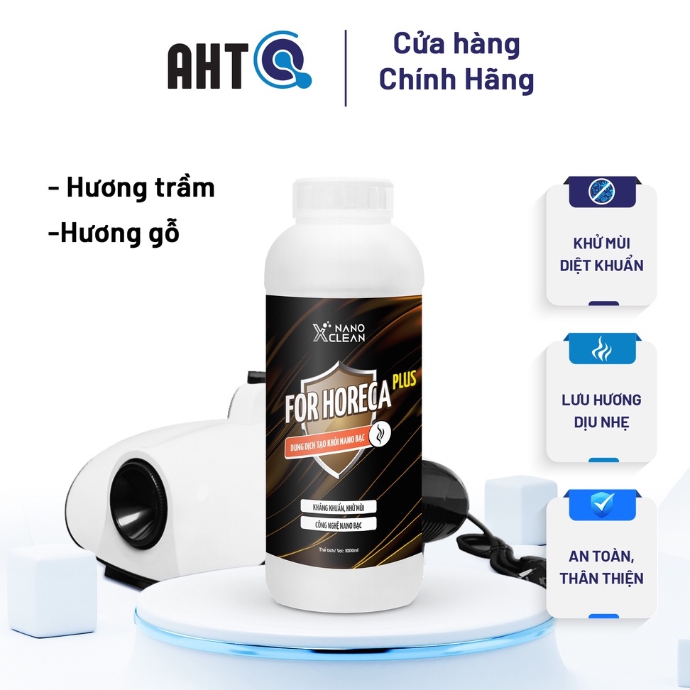 Dung dịch tạo khói, phun khói Nano Xclean For Horeca plus -hương gỗ/ trầm- khử khuẩn, khử mùi, tạo hương thơm 1000ML