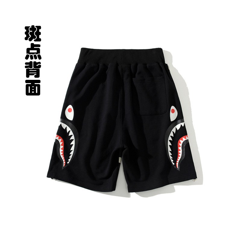 Bape Quần Short Nam Nữ In Hình Đầu Cá Mập Thời Trang