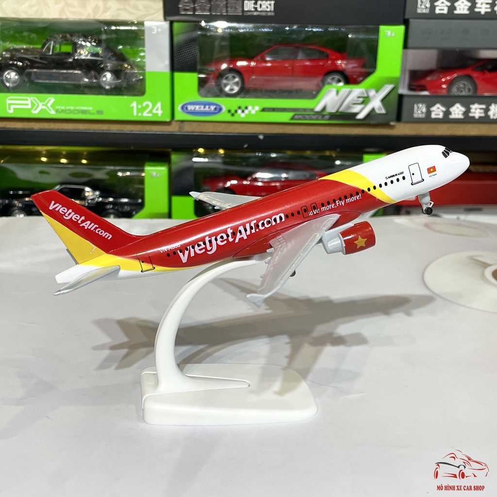 Mô hình máy bay Airbus A668 Vietjet Airline Everfly dài 20cm