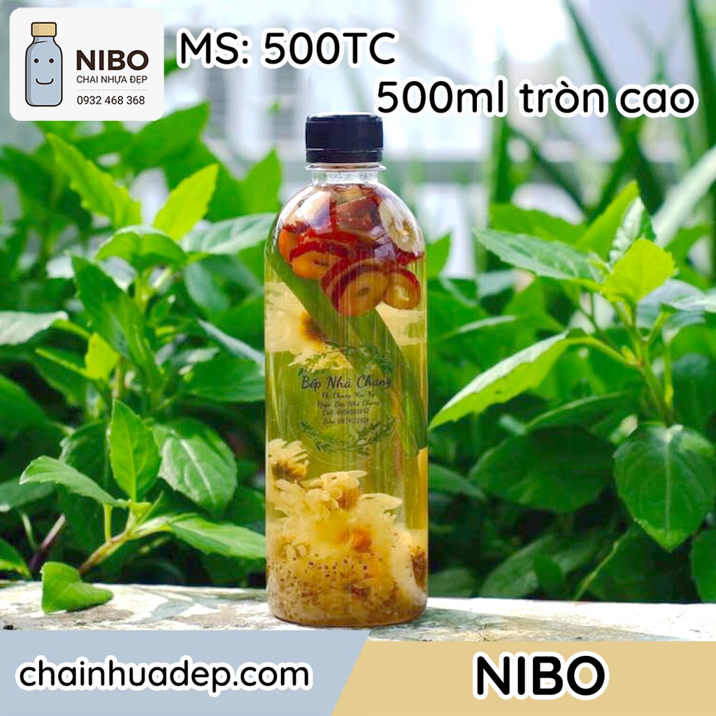 Chai nhựa 500ml tròn cao chuyên đựng trà sữa, nước ép