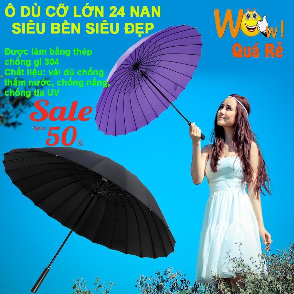 Ô Dù Che Mưa, Ô Dù Siêu To, Đường Kính Lên Đến 116 CM Dành Cho 3 Người Thiết Kế 24 Nan Thép 304L Không Rỉ