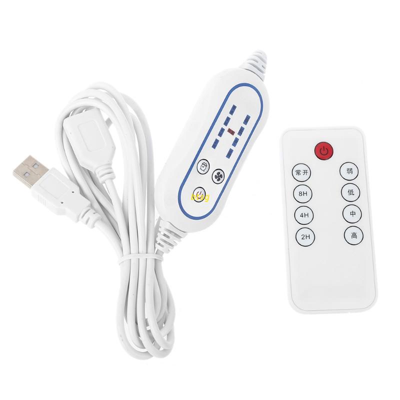 Thiết Bị Điều Khiển Từ Xa USB 4 Tốc Độ Có Thể Điều Chỉnh 2-8 Giờ Cho Quạt Tích Hợp Đèn LED