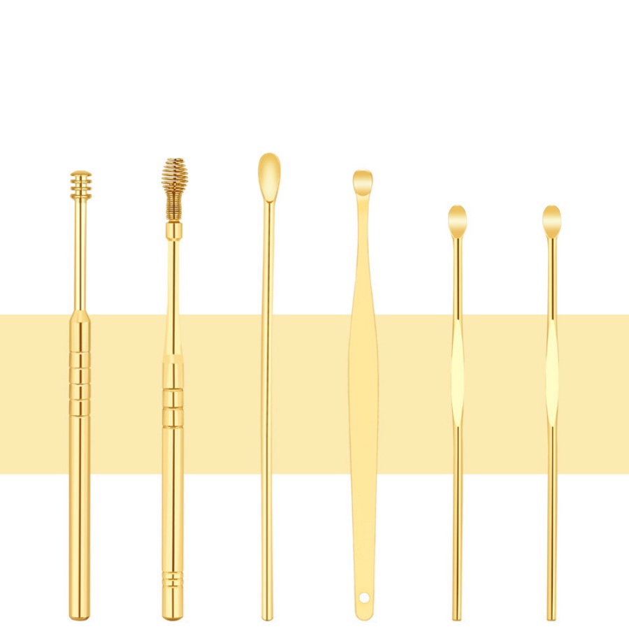 Bộ 6 dụng cụ vệ sinh tai chăm sóc sức khỏe mạ vàng cao cấp