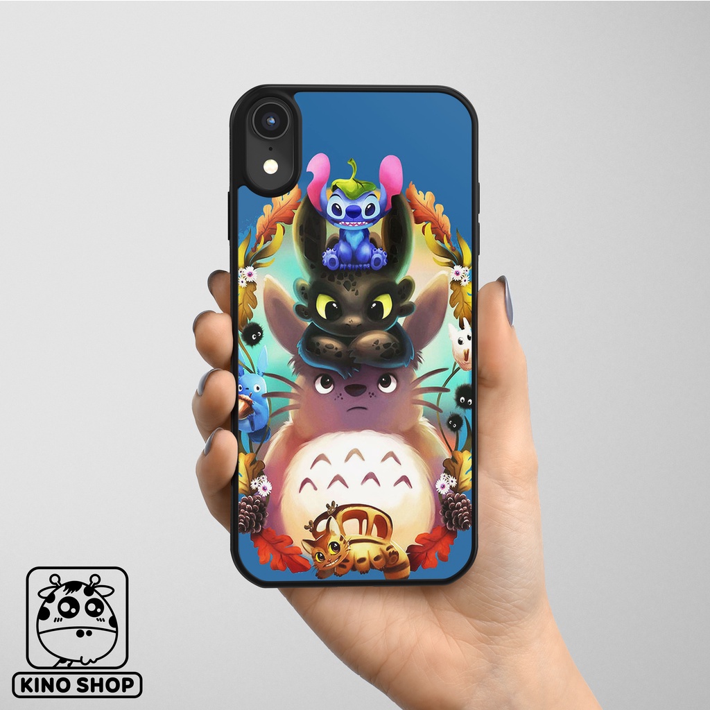 Ốp lưng iPhone KINOSHOP Totoro viền dẻo đen silicon TPU chống ố vàng , chống va đập [ KN77 ] 14Pro 14Promax XR 11