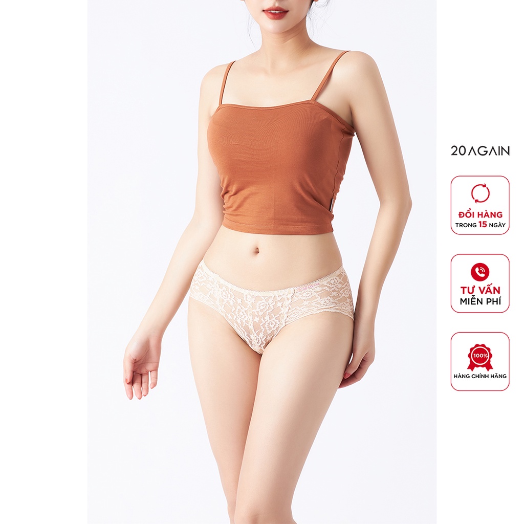 Quần lót ren nữ 20AGAIN, kháng khuẩn, thiết kế sexy, tôn vòng 3 QUA0096