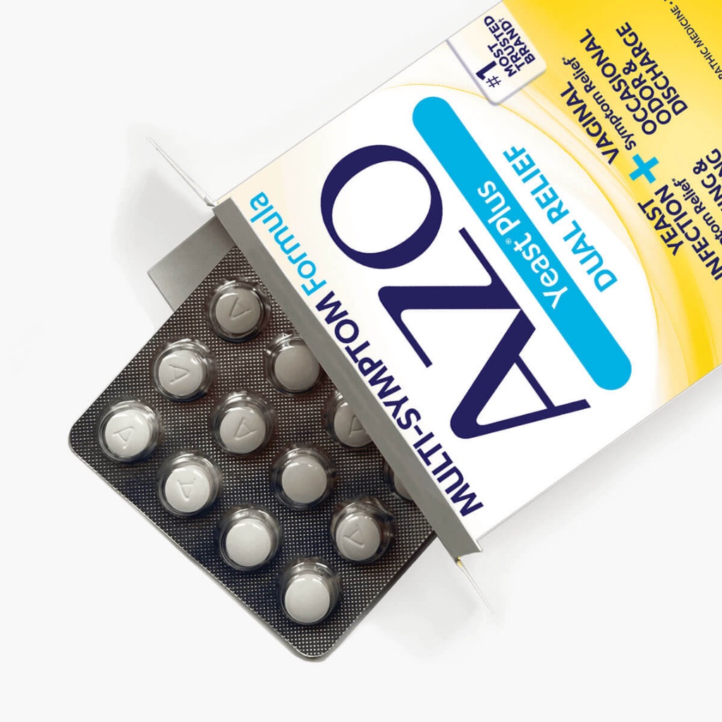 Viên uống Azo vàng hỗ trợ chống viêm nhiễm vùng kín AZO Yeast Plus 60 viên.