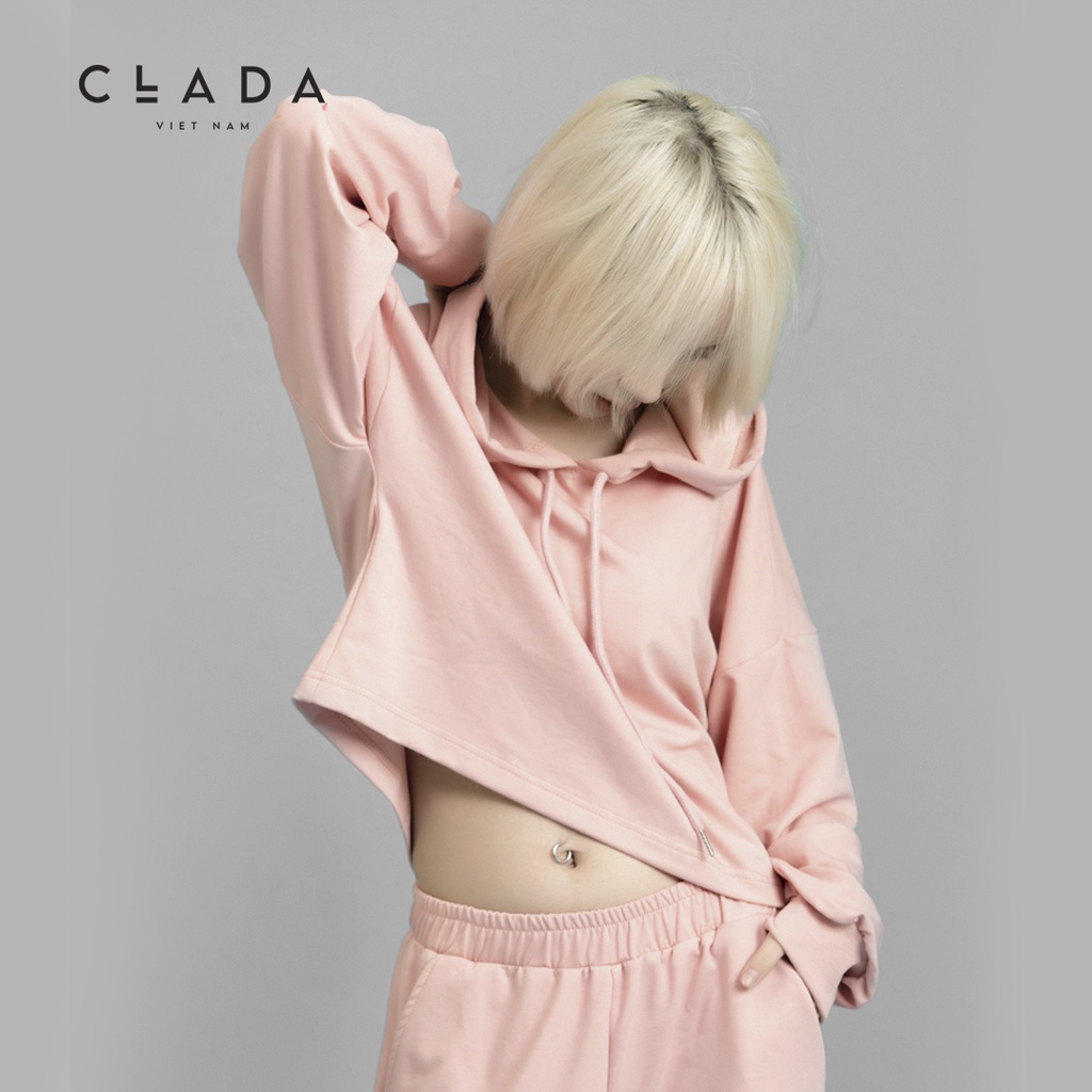 Áo hoodie nỉ có mũ dáng ngắn suông cho nữ | BigBuy360 - bigbuy360.vn