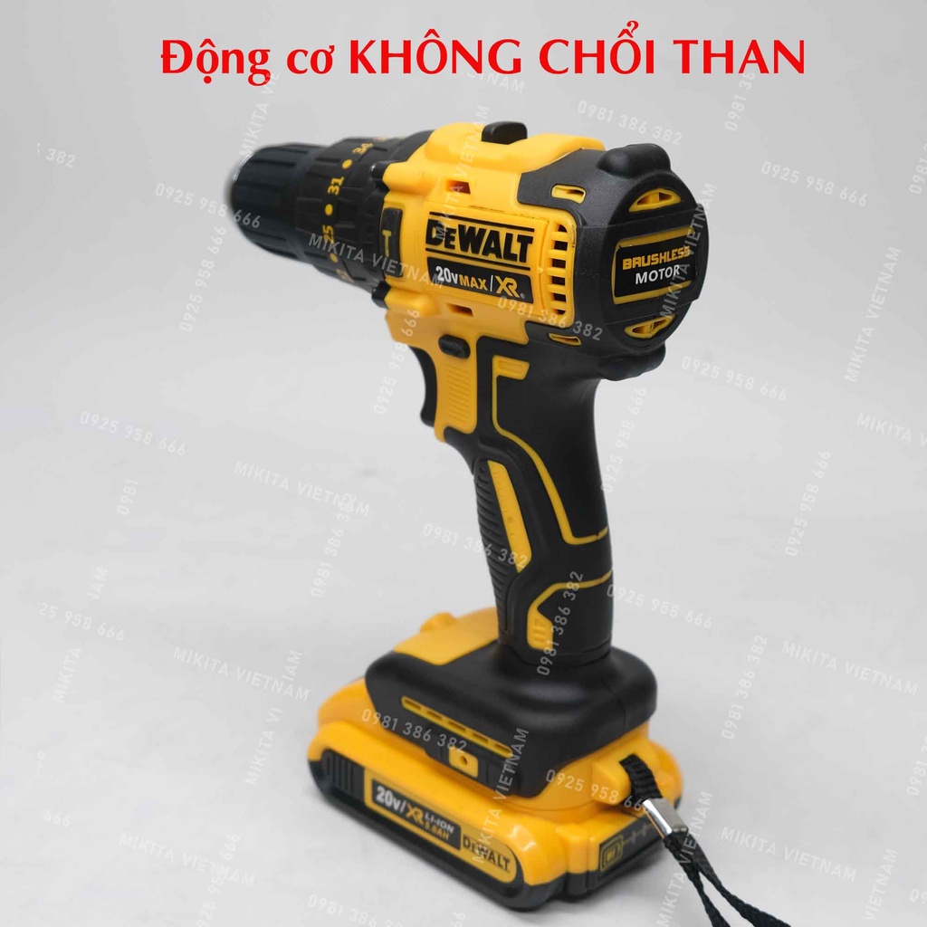 Máy Khoan Pin DEWALT 20V động cơ không chổi than, 3 chức năng khoan kèm bộ 25 chi tiết