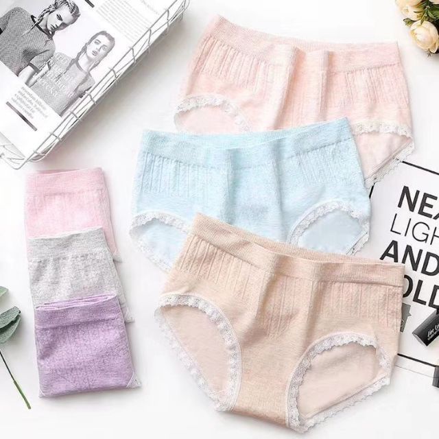 Hộp 5 quần lót nữ cotton muối tiêu kháng khuẩn siêu co giãn hàng VNXK cao cấp freesize 45-65kg