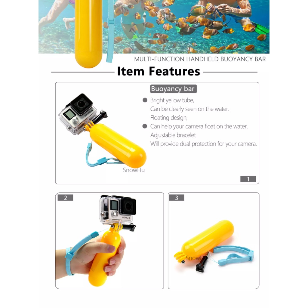 Phao nổi cầm tay cho máy quay hành động Gopro 9/8/7/6/5/4/3 | BigBuy360 - bigbuy360.vn