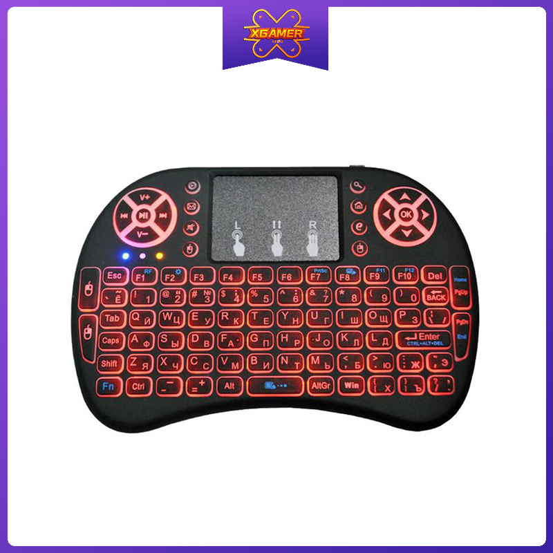 [Ready Stock] XGamer Mini Wireless Control Keyboard for Smart Tv Tv Box Pc - Illuminated Gaming Wireless Control Keyboard