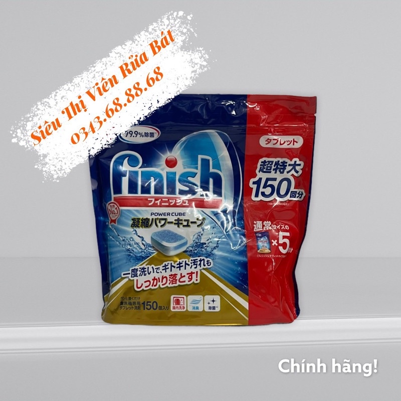 Túi 150 viên rửa bát Finish Nhật [viên nhỏ, phù hợp cho máy nhật]