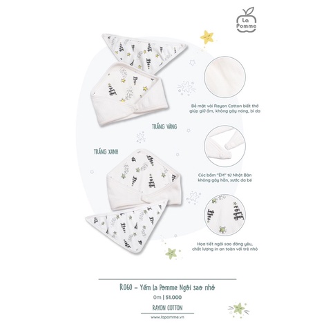 Lapomme - Phụ kiện sơ sinh sao nhỏ Rayon Cotton