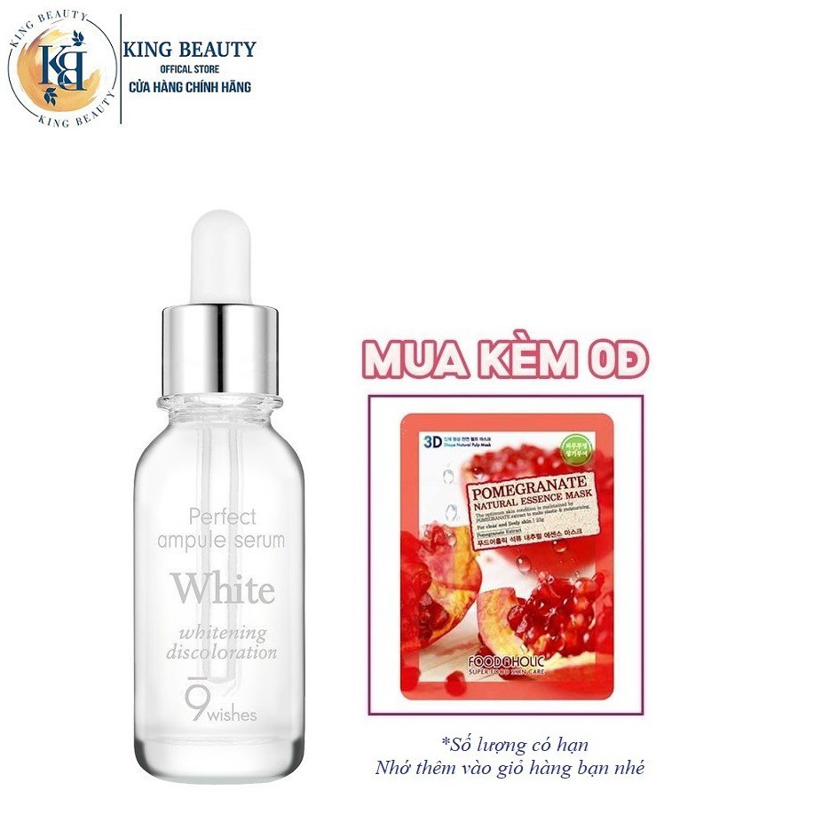 Tinh Chất Dưỡng Trắng Và Phục Hồi Da 9 Wishes Miracle White whitening discolonaration Ampule Serum 25ml