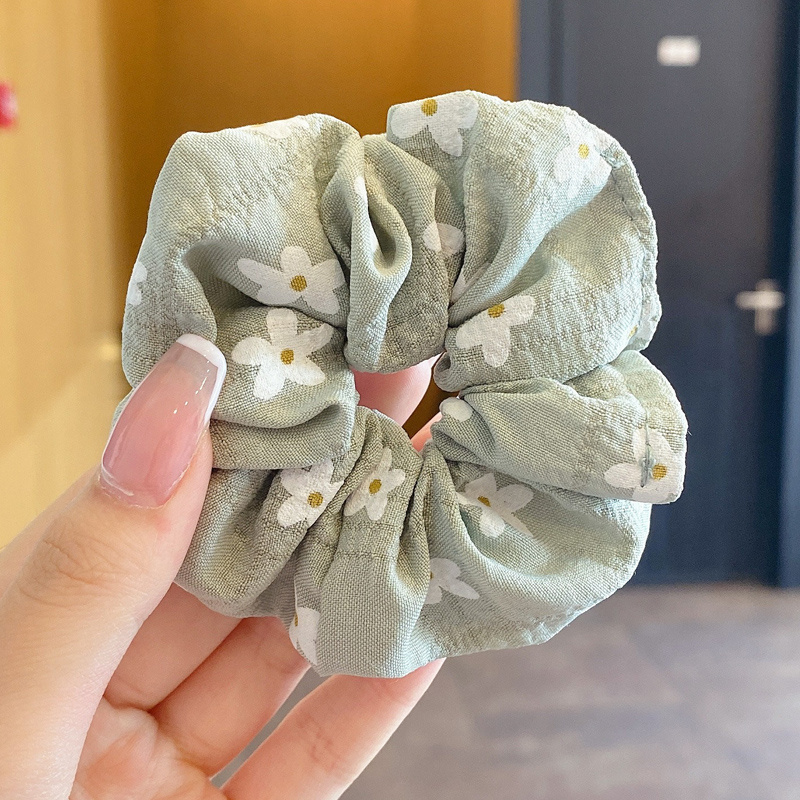 Dây cột tóc màu xanh lá đơn giản tinh tế thời trang mùa hè