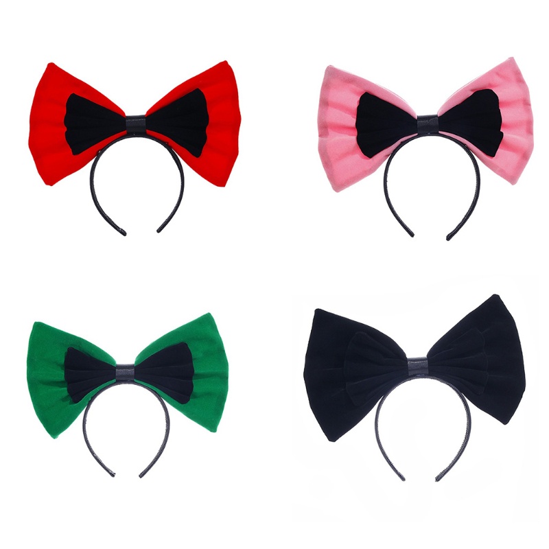 Băng Đô Nơ Lớn Xếp Ly Trang Trí Tiệc Halloween / Giáng Sinh