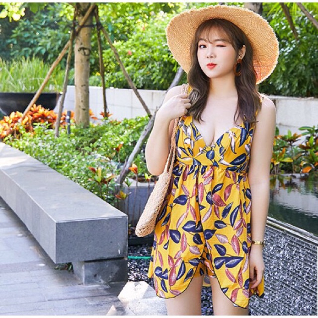 (Có sẵn) đồ bơi/ bikini váy vàng kèm áo khoác dành cho người béo, đồ bơi bà bầu | BigBuy360 - bigbuy360.vn