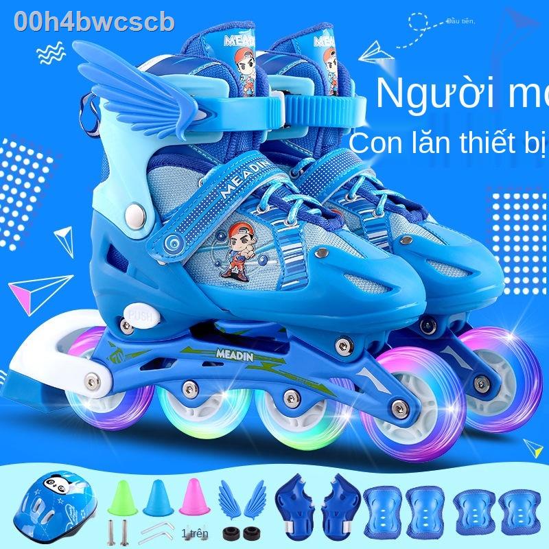 ❐Trượt patin trẻ em trọn bộ của nam và nữ nội tuyến 3-4-5-6-8-10-12 tuổi cho mới bắt đầu