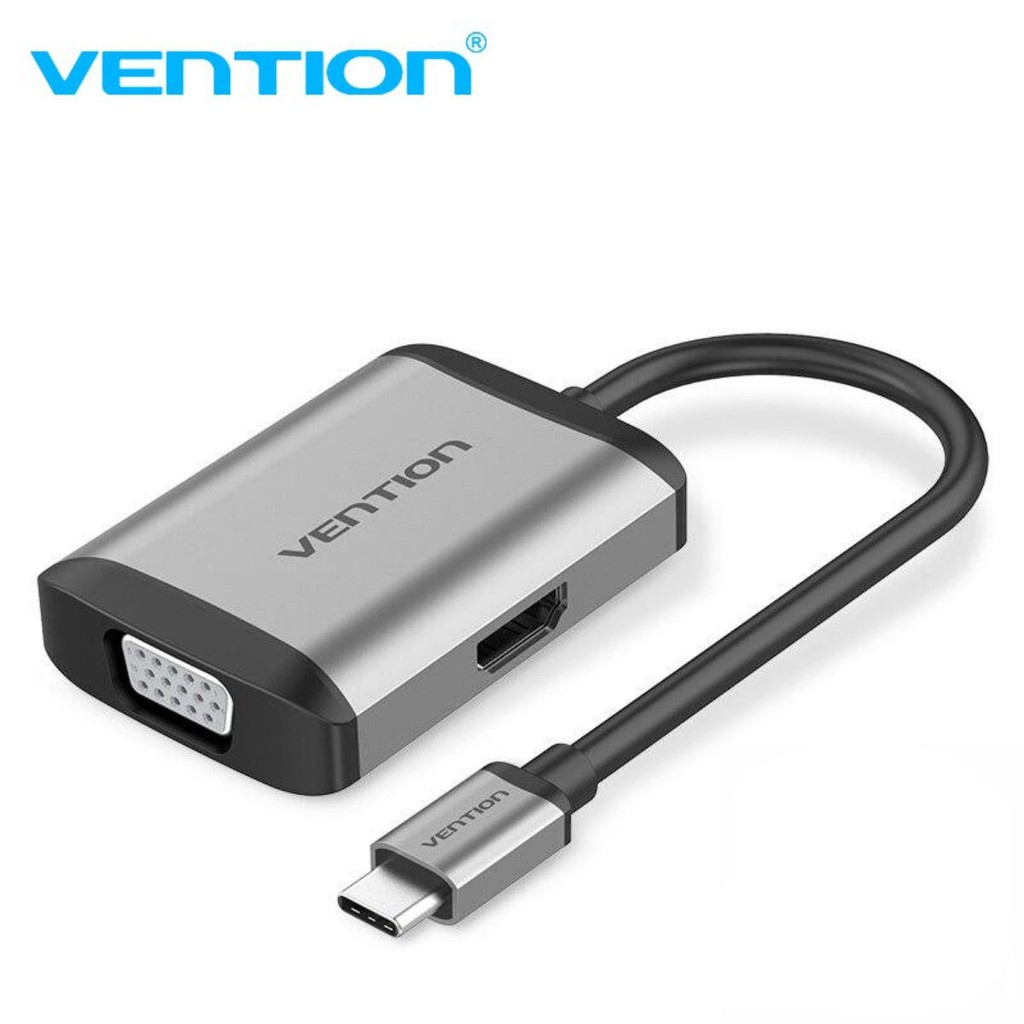 [Mã ELTECHZONE giảm 5% đơn 500K] Cáp chuyển USB Type C to HDMI + VGA + USB + PD (87W) (4 in 1) Vention - TFAHB - BEN